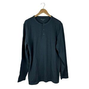 Cloudveil Mens Crew Neck Henley Gray Blue Black Cotton Long Sleeve Bundle US XL